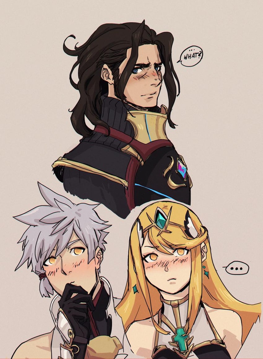 mythra, addam origo, and minoth (xenoblade chronicles and 2 more) drawn by milchreste