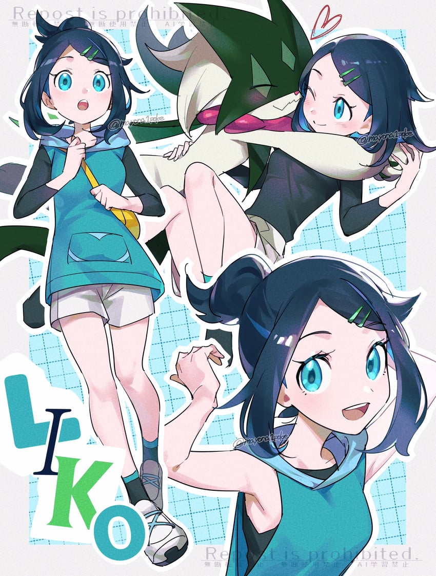 liko and meowscarada (pokemon and 1 more) drawn by mayona_(mayona1poke)