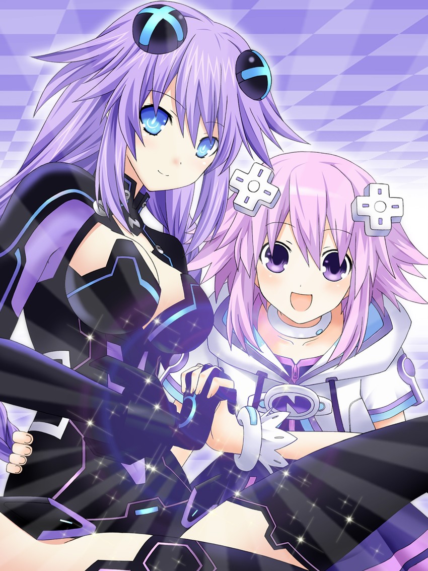 neptune and purple heart (neptune and 1 more) drawn by kagura_ittou