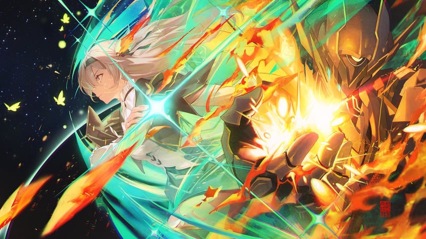 firefly and sam (honkai and 1 more) drawn by daniel_deng