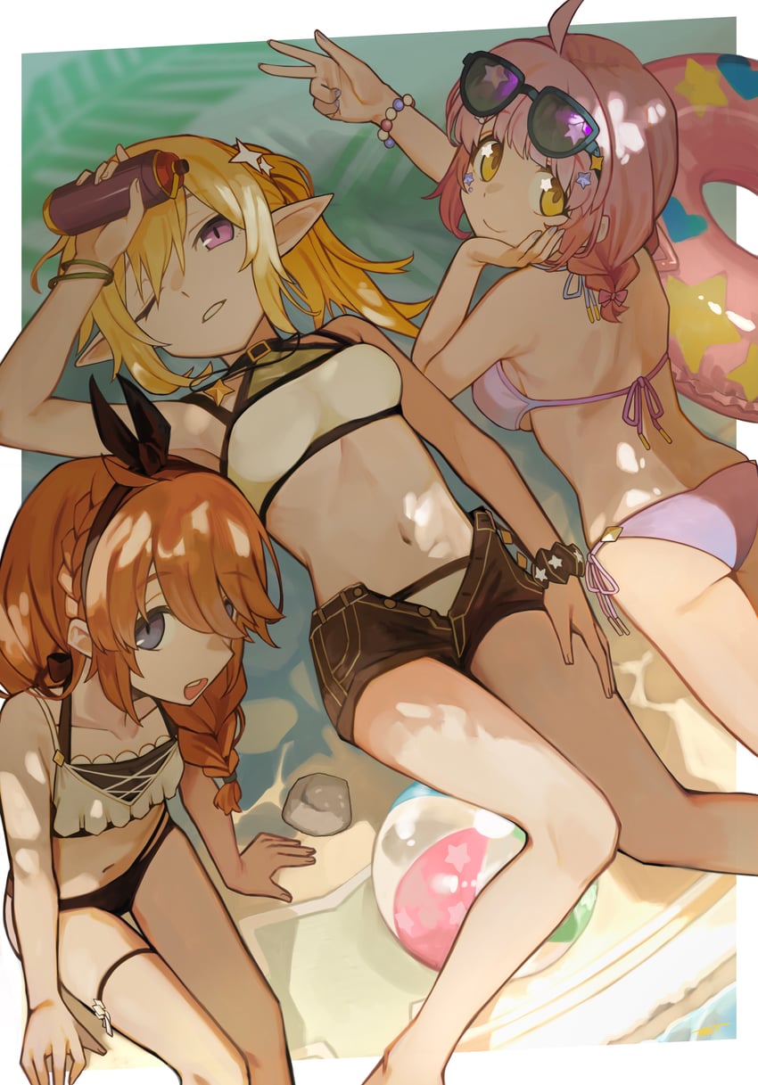 yuni, chloe, and chieru (princess connect!) drawn by tyaui_(xjju4435)