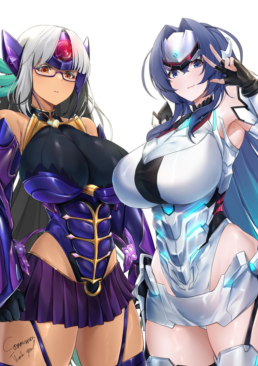 new jersey, kos-mos, massachusetts, and t-elos (azur lane and 1 more) drawn by irkawaza