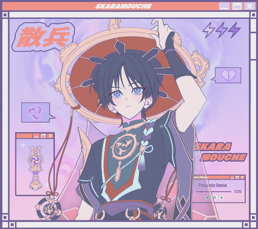 scaramouche (genshin impact) drawn by toria_(toriaa_27)