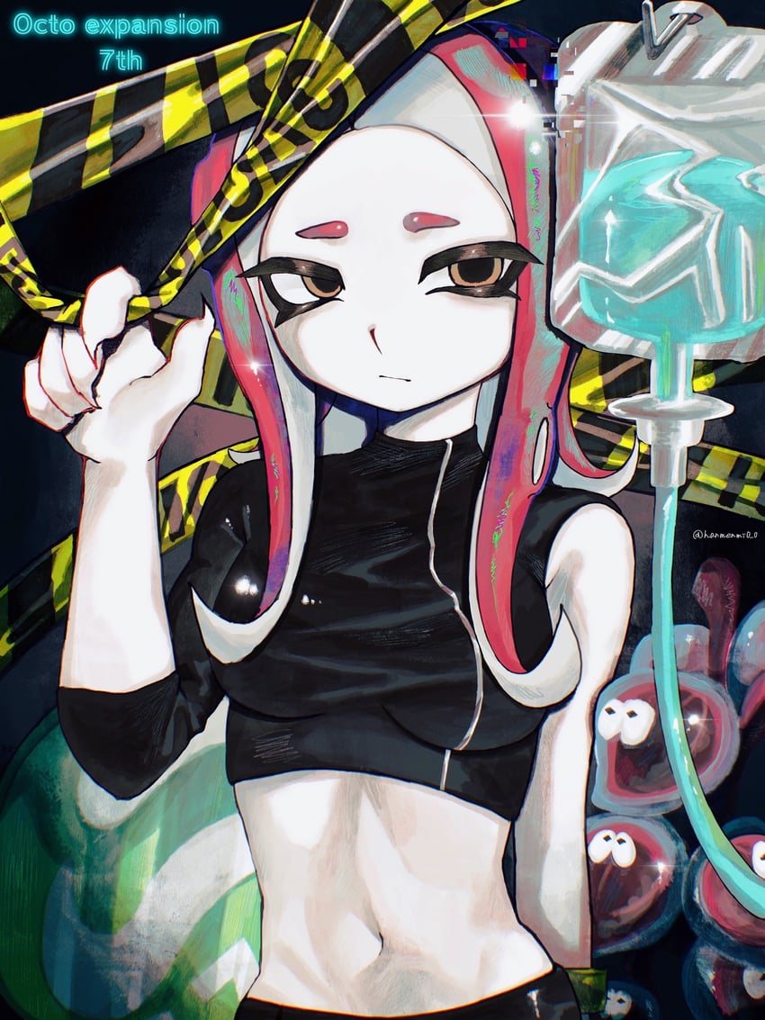 agent 8 and jellyfish (splatoon and 2 more) drawn by hanmenmi0_0