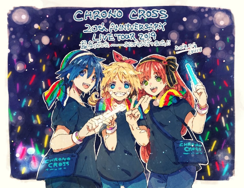 kid, serge, and leena (chrono cross) drawn by tokio_(okt0w0)