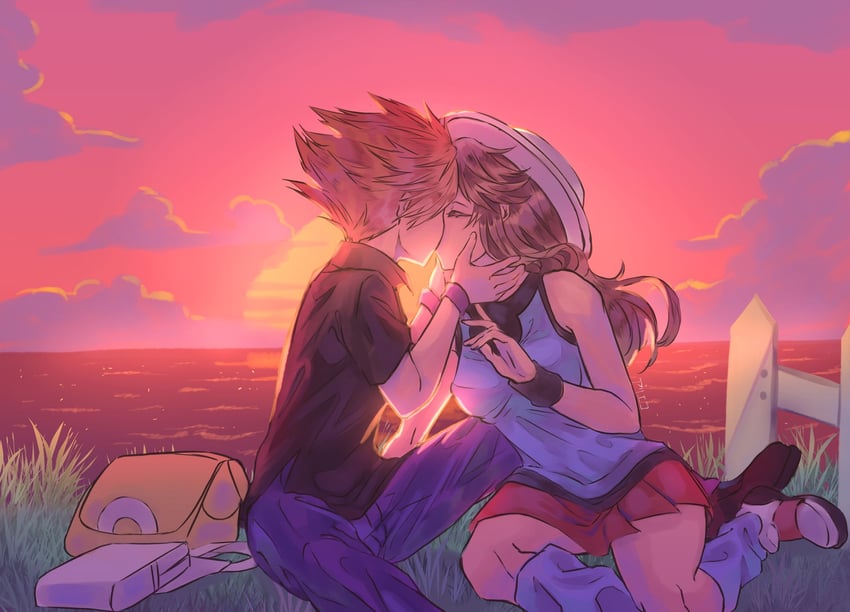 blue oak and leaf (pokemon and 1 more) drawn by ariekochan