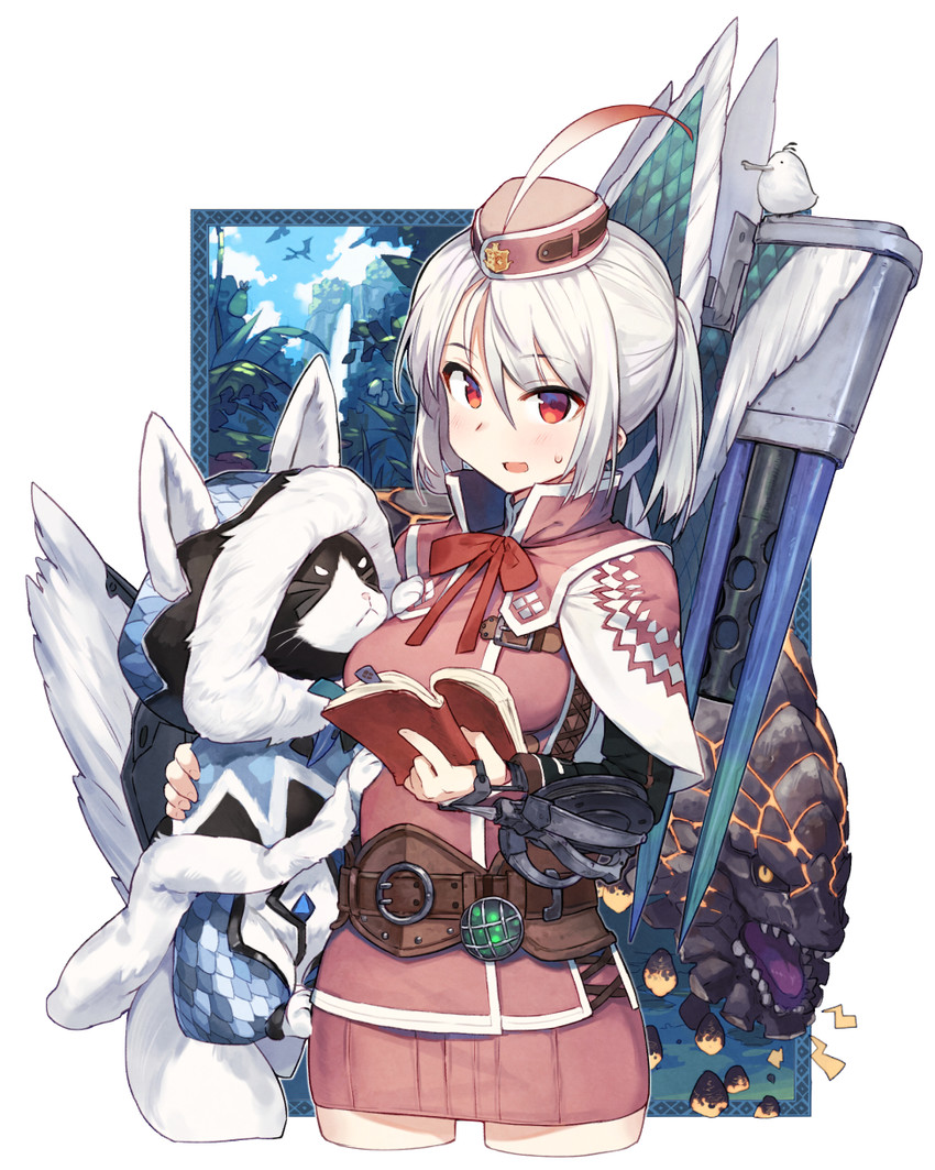 monster hunter, player palico, and bazelgeuse (monster hunter and 1 more) drawn by kokosando