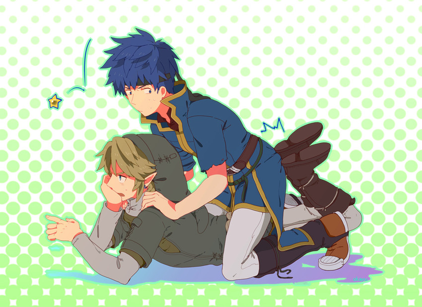 link and ike (fire emblem and 4 more) drawn by nikayu