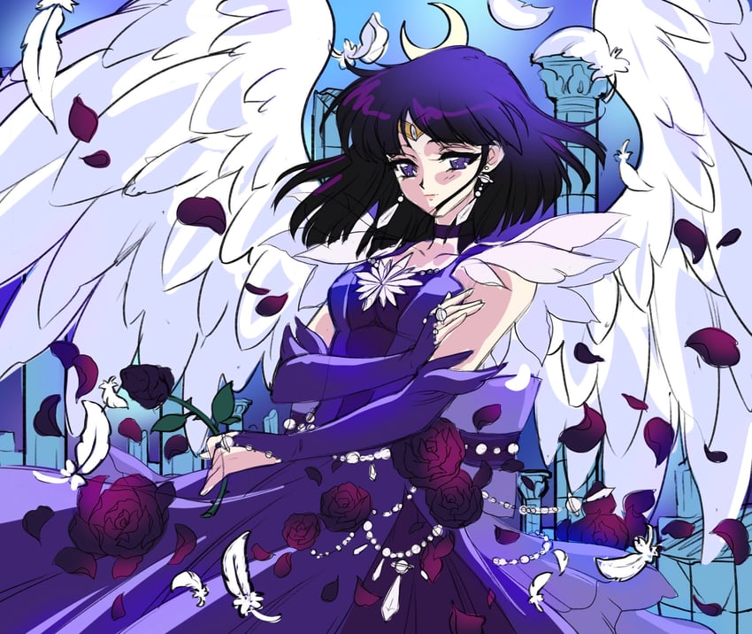 tomoe hotaru (bishoujo senshi sailor moon) drawn by mroczniak_(gloomy_chuu)