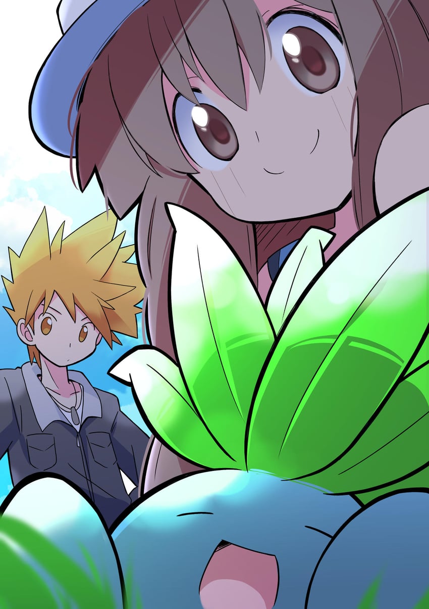 blue oak and oddish (pokemon and 2 more) drawn by rascal_(feuille)