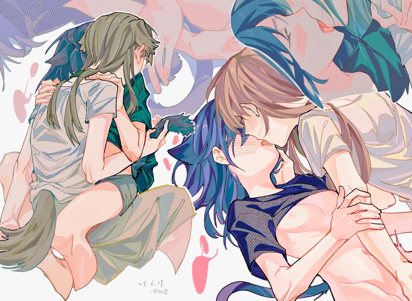 miyagi shiori and sendai hazuki (shuuniichido classmate wo kau hanashi) drawn by lanserongjie