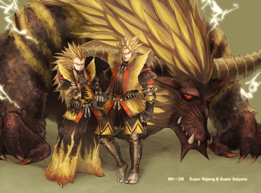 son goku, vegeta, rajang, and enraged rajang (dragon ball and 2 more) drawn by nishi_yukari