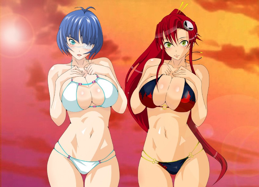 yoko littner and ryomou shimei (tengen toppa gurren lagann and 2 more) drawn by kimura_yuuki