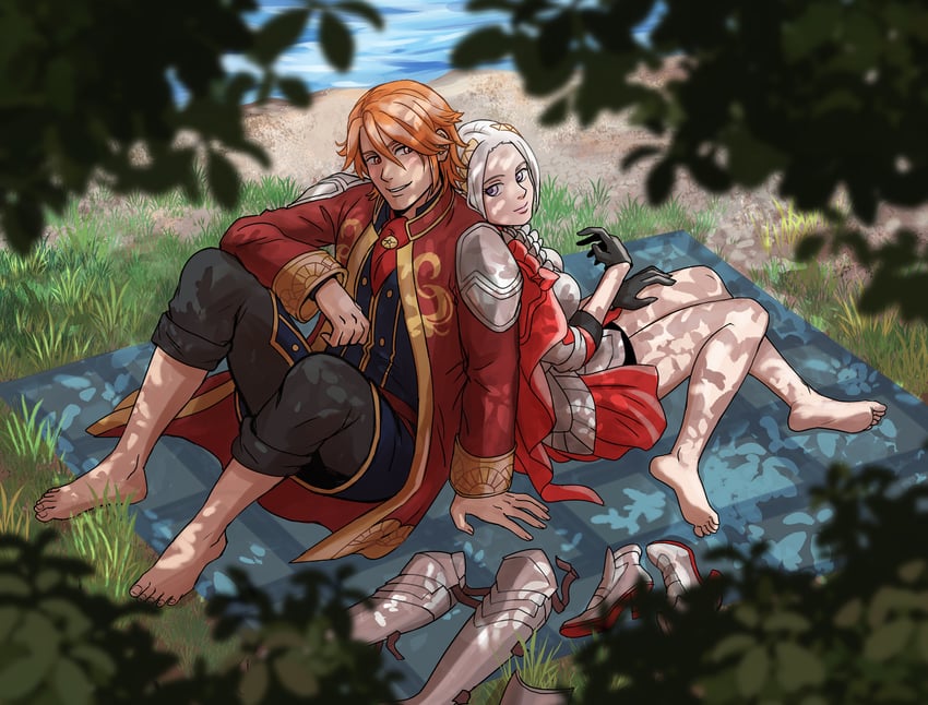 edelgard von hresvelg and ferdinand von aegir (fire emblem and 2 more) drawn by rijinks