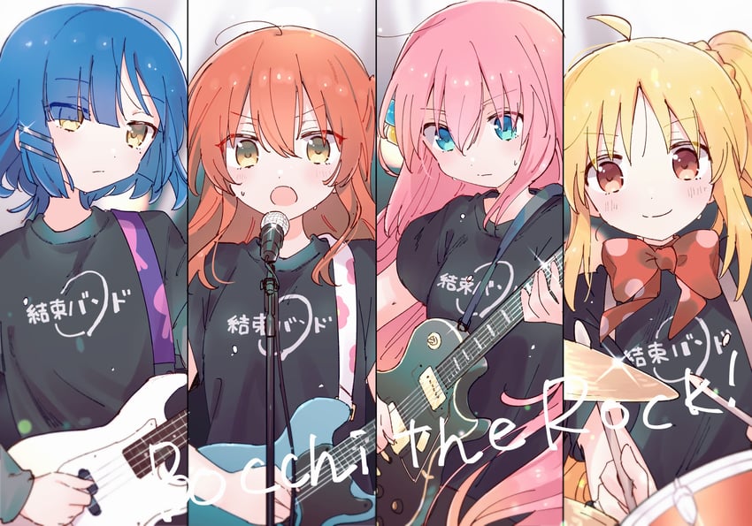 gotoh hitori, kita ikuyo, ijichi nijika, and yamada ryo (bocchi the rock!) drawn by hamo_(maca-roon)