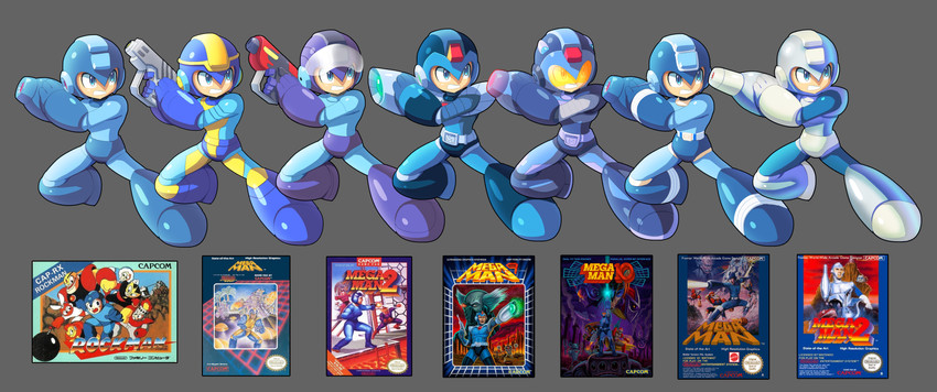 mega man (mega man and 4 more) drawn by ultimatemaverickx