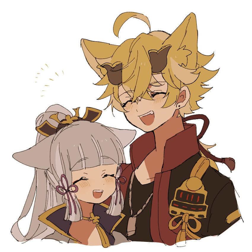 kamisato ayaka and thoma (genshin impact) drawn by iwashi_(iwashi008)