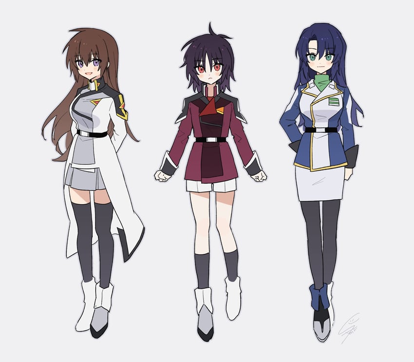 athrun zala, kira yamato, and shinn asuka (gundam and 2 more) drawn by s_ask33