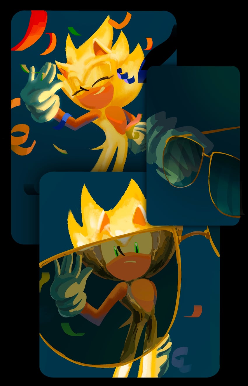 sonic the hedgehog and super sonic (sonic) drawn by yangfaa_sonic