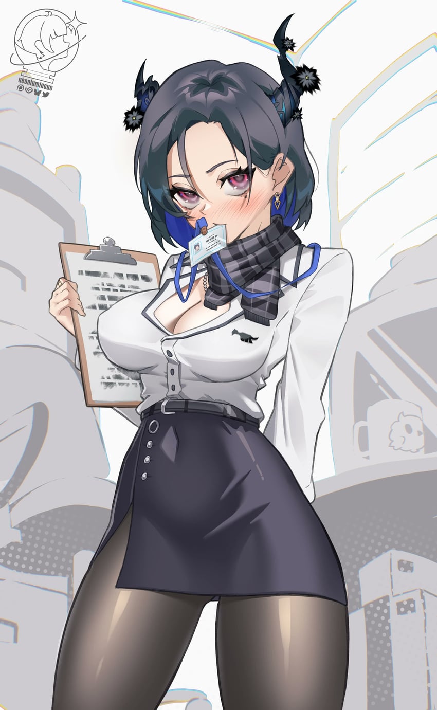 nerissa ravencroft (hololive and 1 more) drawn by neon_luminous