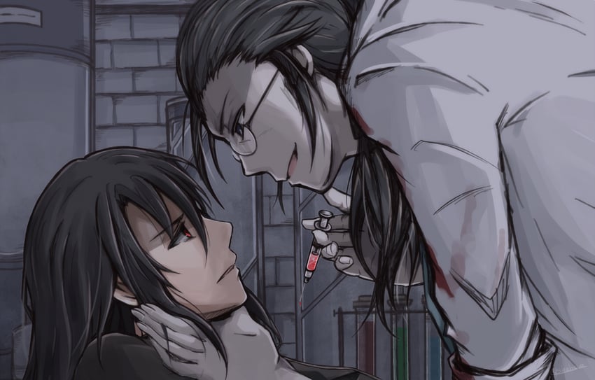 vincent valentine and professor houjou (final fantasy and 2 more) drawn by nanao_(zonzonsh)