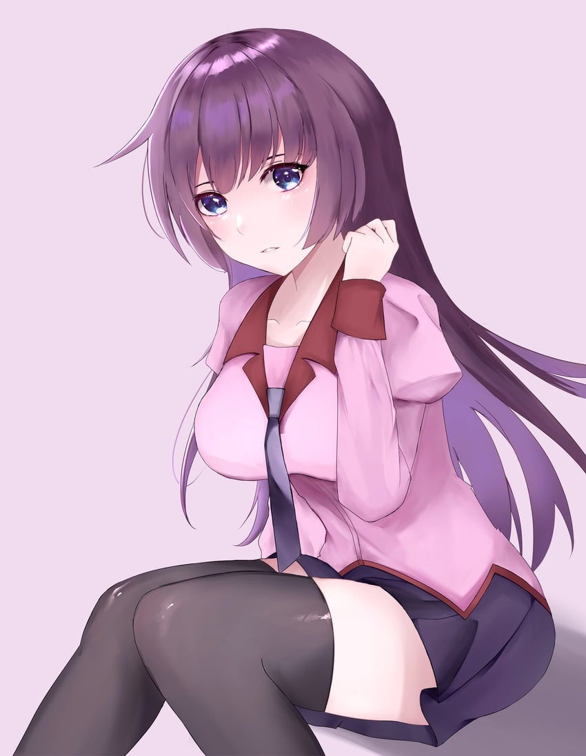 senjougahara hitagi (monogatari and 1 more) drawn by juna_(user_zhur2554)