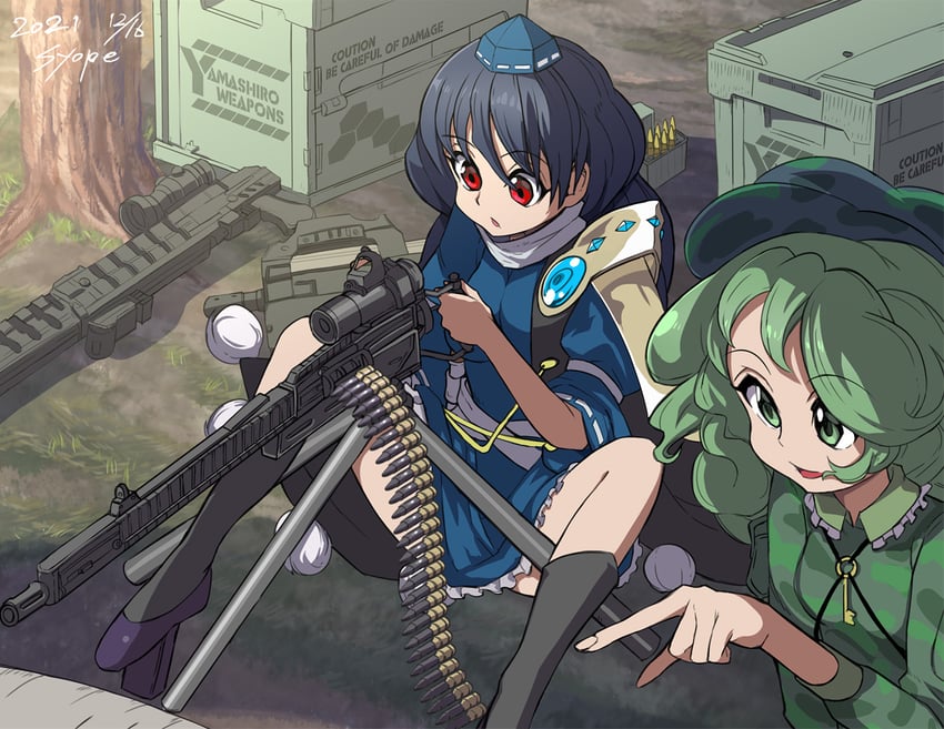 iizunamaru megumu and yamashiro takane (touhou and 1 more) drawn by syope