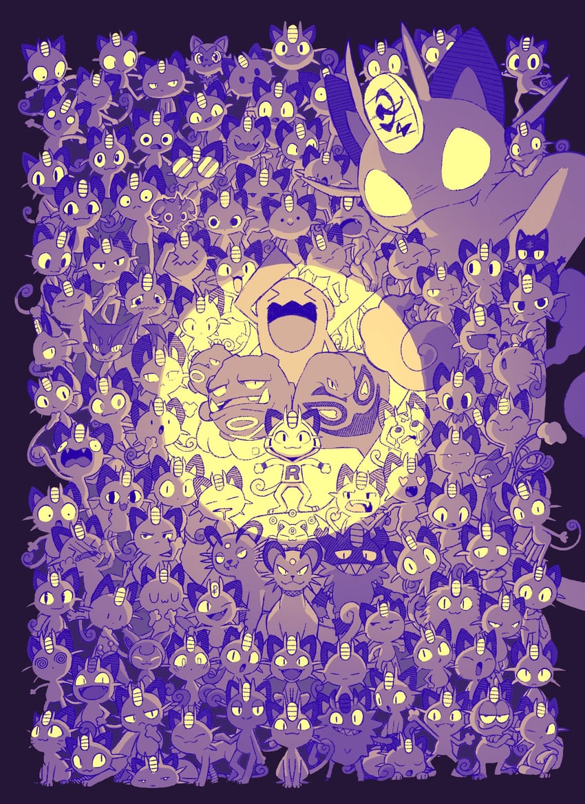 sprigatito, meowth, litten, skitty, espurr, and 12 more (pokemon and 3 more) drawn by pauldrawsart