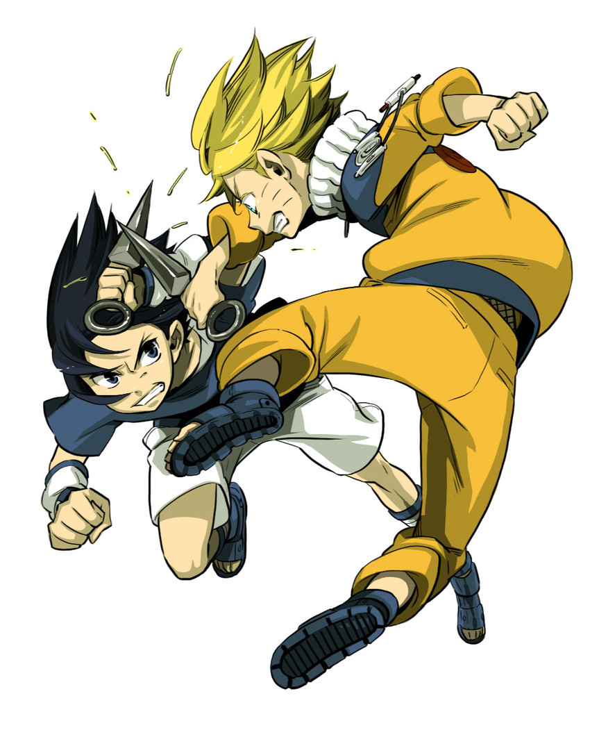 uzumaki naruto and uchiha sasuke (naruto) drawn by hoshino_lily