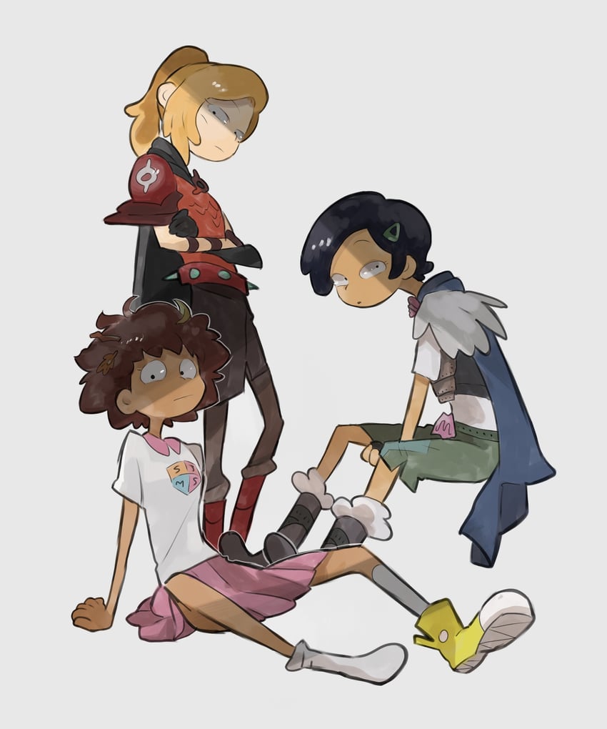 sasha waybright, anne boonchuy, and marcy wu (amphibia) drawn by samui522