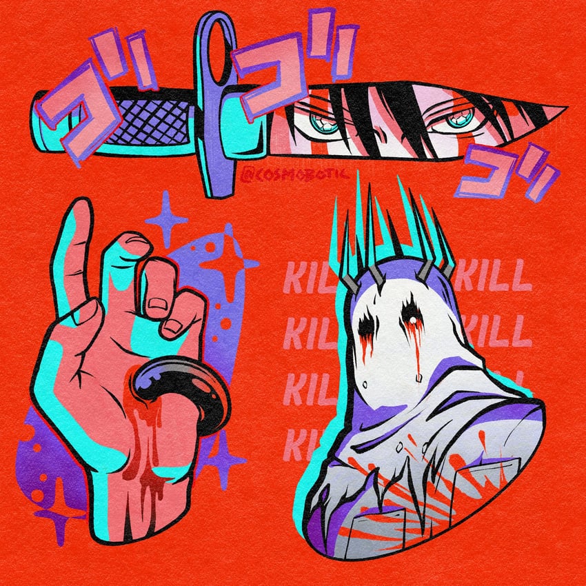 dokuga, chota, and hole (dorohedoro) drawn by csmbtc
