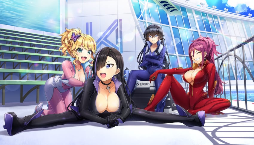 izumi kiri, kurenashi yuuri, kurose minami, and hagane otsuki (dolphin wave) drawn by ootomo_takuji