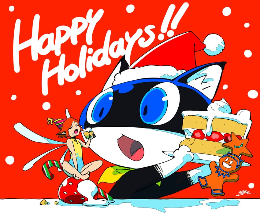 morgana and gallica (persona and 3 more) drawn by soejima_shigenori