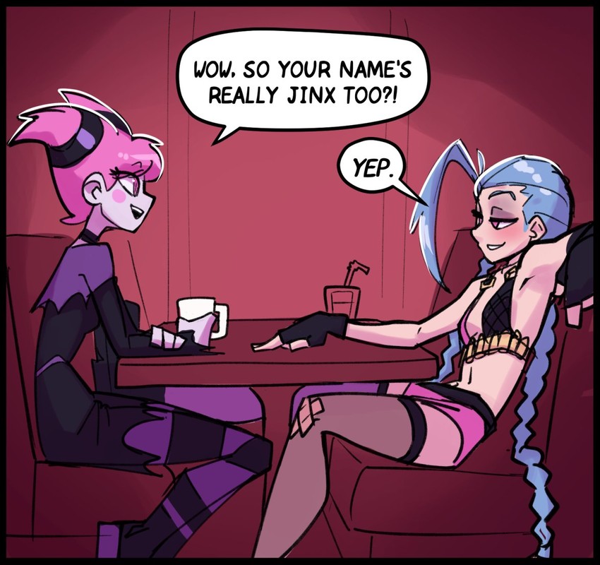 jinx (league of legends and 2 more) drawn by malcontent