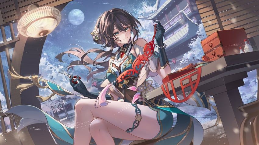 herta, ruan mei, and screwllum (honkai and 1 more) drawn by kongzao