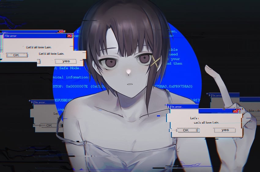 iwakura lain (microsoft windows and 3 more) drawn by 75mm_sad