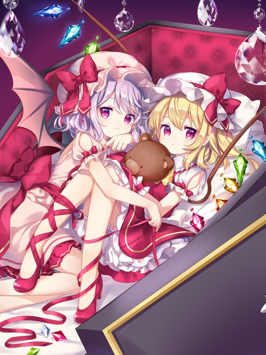 remilia scarlet and flandre scarlet (touhou) drawn by mimi_(mimi_puru)