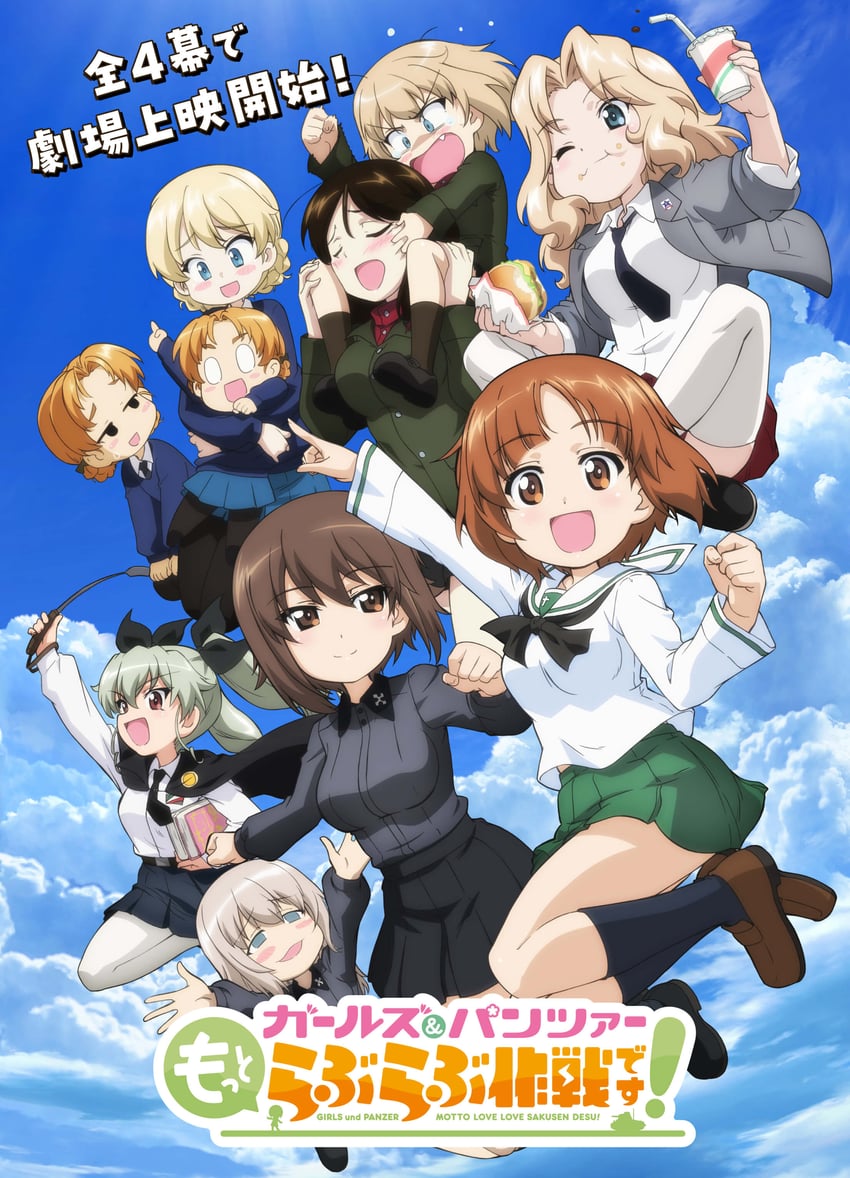 nishizumi miho, darjeeling, nishizumi maho, itsumi erika, anchovy, and 4 more (girls und panzer and 1 more)