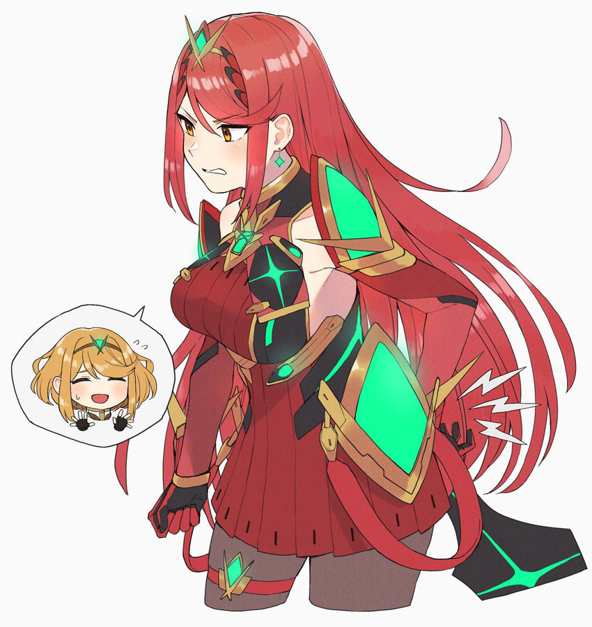 pyra and mythra (xenoblade chronicles and 2 more) drawn by kinagi_(3307377)