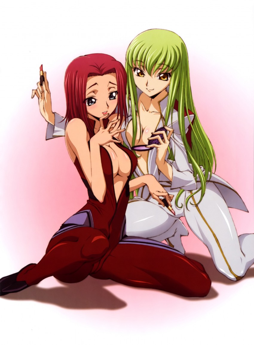 c.c. and kouzuki kallen (code geass) drawn by tabata_hisayuki