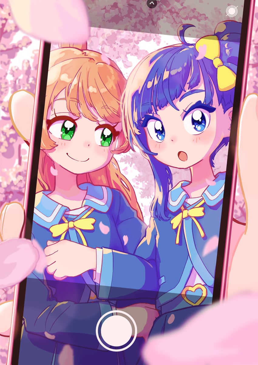 sora harewataru and nijigaoka mashiro (precure and 1 more) drawn by moyuyu