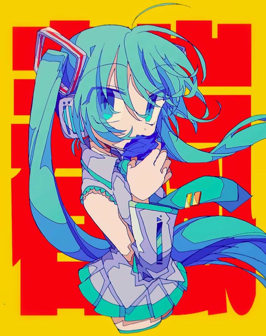 hatsune miku (vocaloid and 1 more) drawn by mekziro