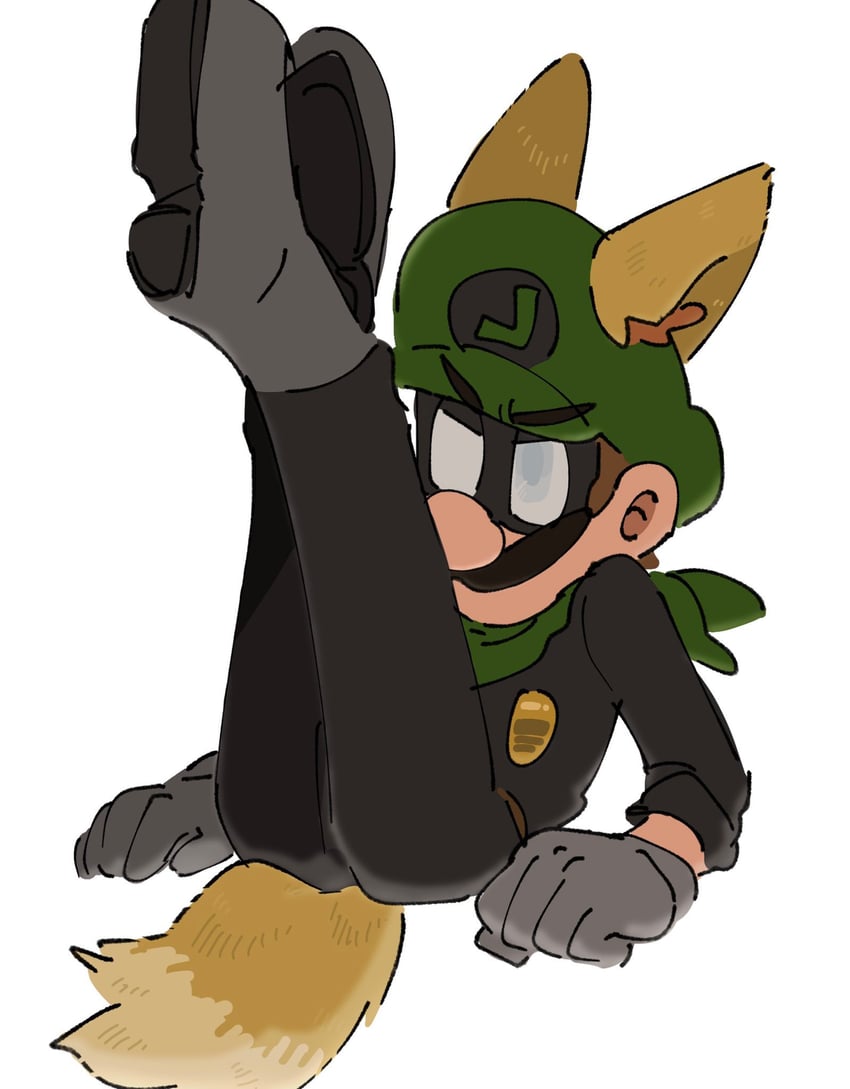 luigi, mr. l, and kitsune luigi (mario and 3 more) drawn by mimimi_(mimimim9999)