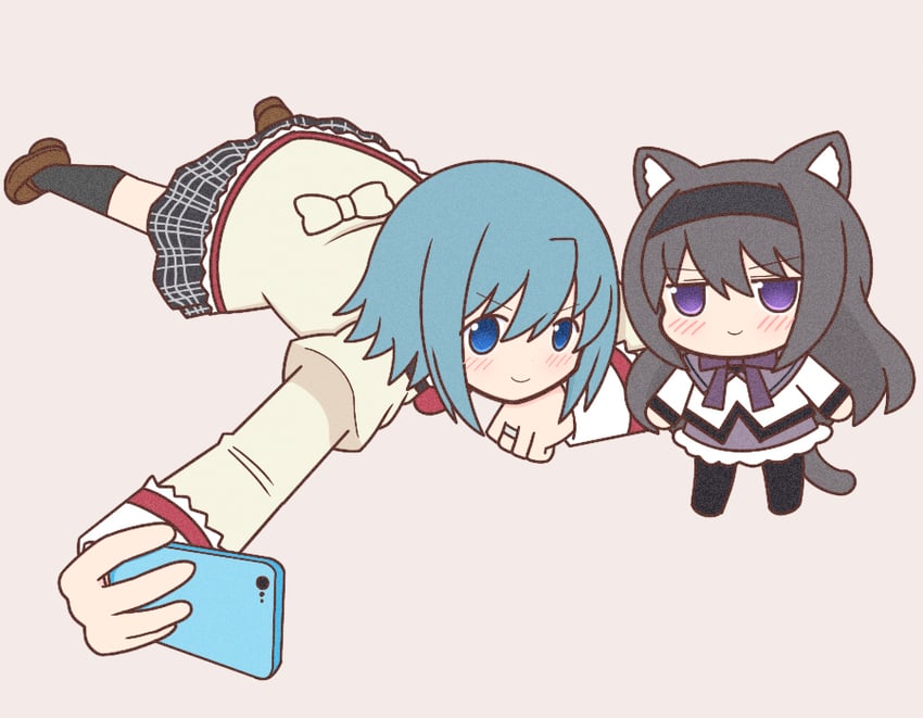 akemi homura and miki sayaka (mahou shoujo madoka magica) drawn by yuno385