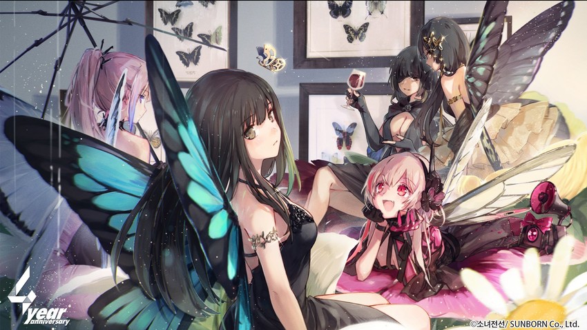 m4a1, st ar-15, banana, m4 sopmod ii, m16a1, and 1 more (girls' frontline) drawn by imoko_(imonatsuki)