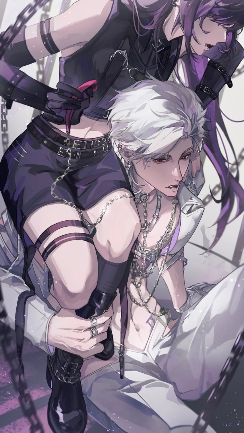 protagonist and sylus (love and deepspace) drawn by yibai0419