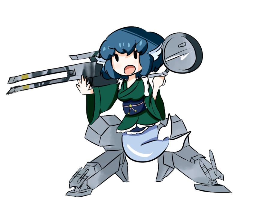 wakasagihime and metal gear rex (touhou and 2 more) drawn by notnoe_(dxcl)