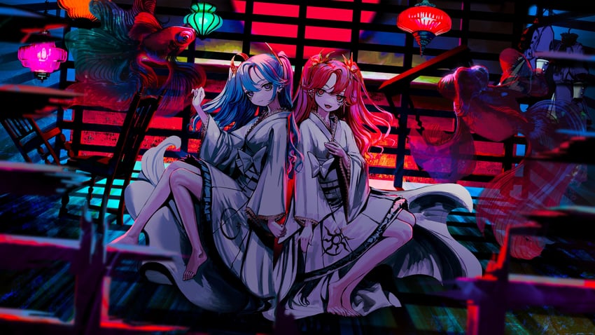 akatsuki mikado and akatsuki oboro (lilypse) drawn by yu_(stdio_nameraka)