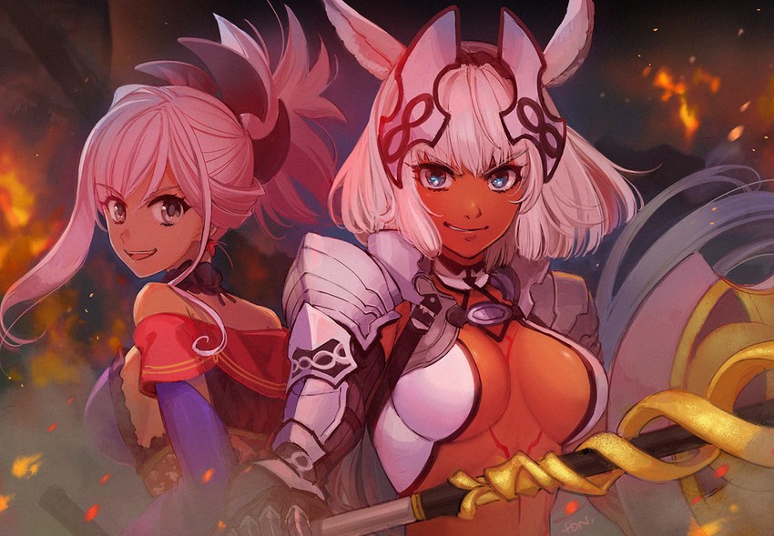miyamoto musashi and caenis (fate and 1 more) drawn by fon-due_(fonfon)