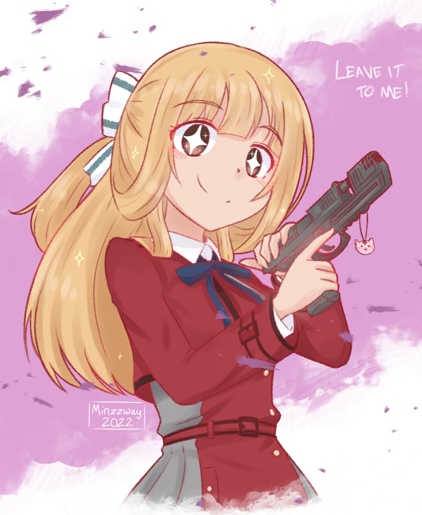 nishikigi chisato and nogi sonoko (lycoris recoil and 2 more) drawn by minzzway